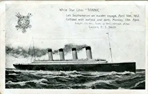 Cruise Ship Prints: White Star Liner Titanic Print, 1912