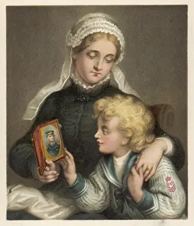 Vintage Nautical Prints: A Widow and her Son