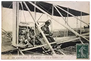 Aircraft History Prints: Wilbur Wright & Plane