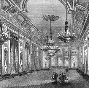 Print of the ballroom at Williss Rooms, circa 1860