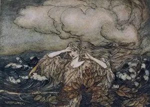 Historical Female Figure Prints: Wind & Waves Rackham