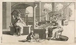 Historical Textile Industry Prints: Winding Silk