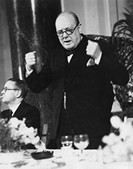 Winston Churchill making a speech in 1941 Winston Churchill making a speech in 1941