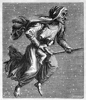 Fantasy Artwork Online Prints: Witch on Broomstick