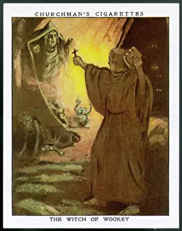 Print of the Witch of Wookey, a stone figure