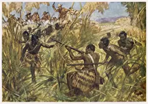 19th Century Warfare Prints: Witchell / Maori Attack