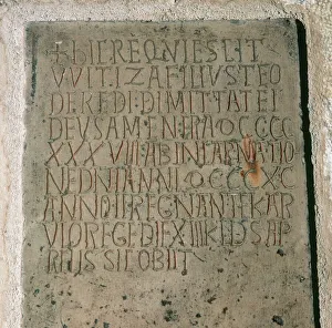 Witiza tombstone. Basilica of Saints Justo and Pastor. Barce Witiza tombstone. Basilica of Saints Justo and Pastor. Barce