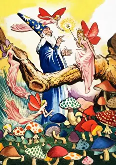Wizard in the Mushroom Forest Print, Playhour