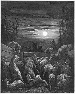 Print of The Wolves and the Sheep, a 16th-century woodcut