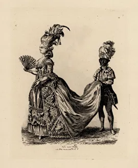 Woman with black page, era of Marie Antoinette Woman with black page, era of Marie Antoinette