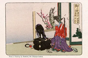 Woman Combing Her Hair at Goyu by Hokusai Woman Combing Her Hair at Goyu by Hokusai