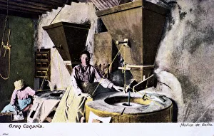 Woman in a corn mill, Gran Canaria, Canary Islands Woman in a corn mill, Gran Canaria, Canary Islands