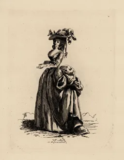 Woman in English-style dress, era of Marie Antoinette Woman in English-style dress, era of Marie Antoinette