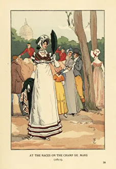 Woman at the horse races on the Champ de Mars, 1811 Woman at the horse races on the Champ de Mars, 1811