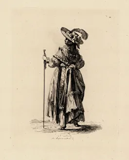 Woman lifting the hem of her dress, era of Marie Antoinette Woman lifting the hem of her dress, era of Marie Antoinette