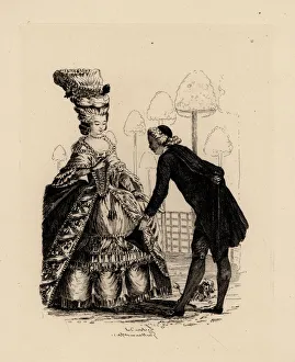 Woman in lilac dress, era of Marie Antoinette Woman in lilac dress, era of Marie Antoinette