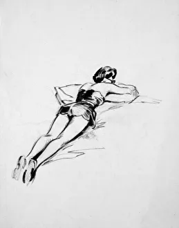Woman lying on her front by David Wright Woman lying on her front by David Wright