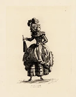 Woman with parasol, era of Marie Antoinette Woman with parasol, era of Marie Antoinette