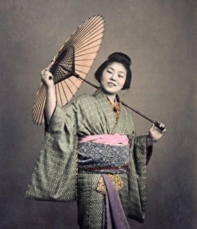 Woman with a parasol, Japan, circa 1880s Woman with a parasol, Japan, circa 1880s