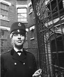 Woman police officer in Hartnell uniform, London Woman police officer in Hartnell uniform, London