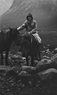Woman out riding, Portree, Isle of Skye, Scotland Woman out riding, Portree, Isle of Skye, Scotland