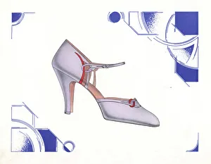 Woman's high-heel strap shoe design in purple Woman's high-heel strap shoe design in purple
