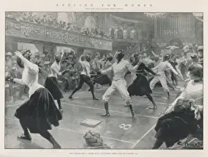 Fencing Prints: Women Fencing Print 1902
