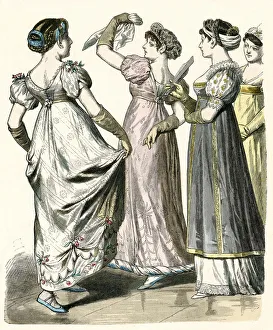 Four women in French and German costume Four women in French and German costume