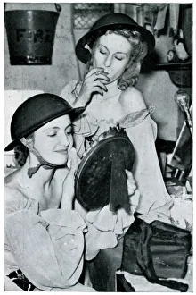 Two women preparing for show at Windmill Theatre 1939 Two women preparing for show at Windmill Theatre 1939