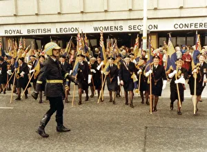 Women of The Royal British Legion march past the Brighton Conference Centre Women of The Royal British Legion march past the Brighton Conference Centre