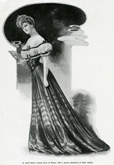 Women wearing black evening frock 1905 Women wearing black evening frock 1905