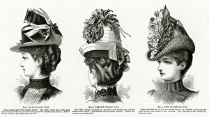 Women wearing victorian headwear 1886 Women wearing victorian headwear 1886