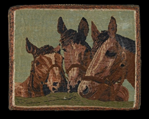 Woollen embroidery on part of army shirt, 1945 Woollen embroidery on part of army shirt, 1945