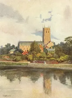 Worcestershire England Landmarks Prints: Worcester Cathedral 1909