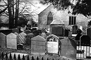 William Wordsworth's Grave, St Oswalds Church, Grasmere Print 1889