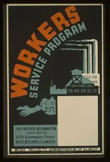 1941 Rockford, Illinois Workers Service Program Print