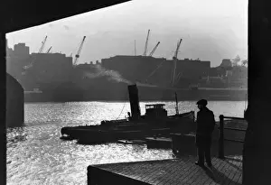 Atmospheric View of the Working Thames Print, 1932