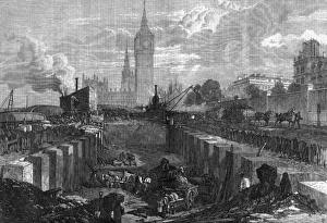 Works of Metropolitan District Railway on Thames Embankment Works of Metropolitan District Railway on Thames Embankment