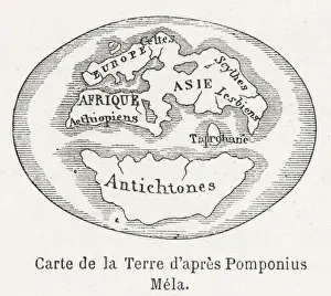 Ancient Geography Maps Prints: World Map c. 50AD
