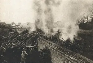 Fall of a Zeppelin Print, Compiègne, 1917