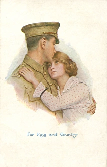 A World War I soldier and his sweetheart A World War I soldier and his sweetheart