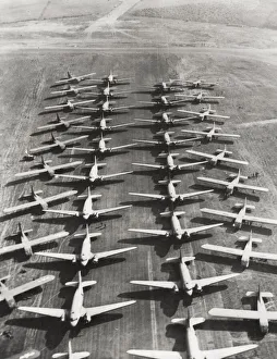 World War II transport planes & gliders ready England World War II transport planes & gliders ready England