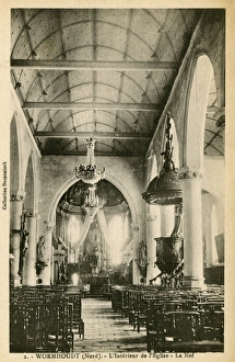 Wormhoudt, France - Interior of Church Wormhoudt, France - Interior of Church