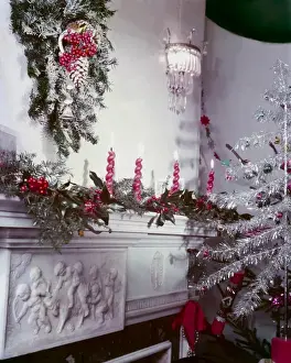 Historical Christmas Customs Prints: Wreath, Decking, Tree