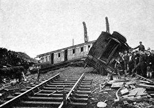 The wreck of the Flying Welshman near Llanelly. Debris of th The wreck of the Flying Welshman near Llanelly. Debris of th