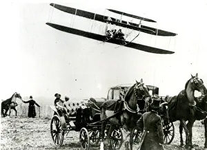 Wright Brothers, American aviation pioneers, in action Wright Brothers, American aviation pioneers, in action