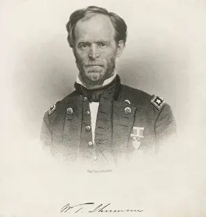 Historical American Figures Prints: Wt Sherman / Ritchie Eng