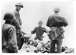WW II - Japanese navy officer surrenders on Okinawa WW II - Japanese navy officer surrenders on Okinawa