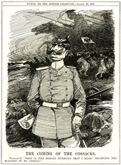 WW1 - Cartoon - Wilhelm II hears the Cossacks coming WW1 - Cartoon - Wilhelm II hears the Cossacks coming