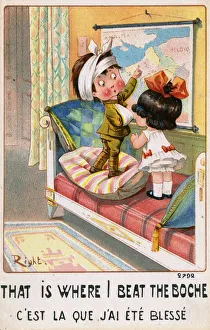 WW1 era Comic Postcard - Where I beat the Boche WW1 era Comic Postcard - Where I beat the Boche